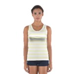 Horizontal Stripes - White and Cream Yellow Women s Sport Tank Top