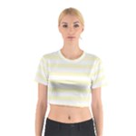 Horizontal Stripes - White and Cream Yellow Cotton Crop Top