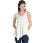 Horizontal Stripes - White and Cream Yellow Sleeveless Tunic