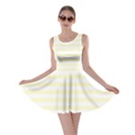 Horizontal Stripes - White and Cream Yellow Skater Dress