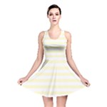 Horizontal Stripes - White and Cream Yellow Reversible Skater Dress