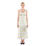 Horizontal Stripes - White and Cream Yellow Full Print Maxi Dress