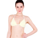 Horizontal Stripes - White and Cream Yellow Bikini Top