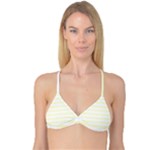 Horizontal Stripes - White and Cream Yellow Reversible Tri Bikini Top