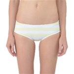 Horizontal Stripes - White and Cream Yellow Classic Bikini Bottoms