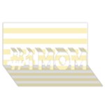 Horizontal Stripes - White and Blond Yellow #1 MOM 3D Greeting Cards (8x4)