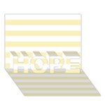 Horizontal Stripes - White and Blond Yellow HOPE 3D Greeting Card (7x5)