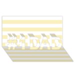 Horizontal Stripes - White and Blond Yellow #1 DAD 3D Greeting Card (8x4)