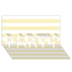 Horizontal Stripes - White and Blond Yellow PARTY 3D Greeting Card (8x4)