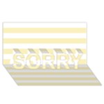 Horizontal Stripes - White and Blond Yellow SORRY 3D Greeting Card (8x4)