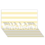 Horizontal Stripes - White and Blond Yellow ENGAGED 3D Greeting Card (8x4)