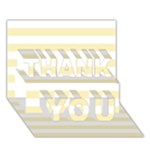 Horizontal Stripes - White and Blond Yellow THANK YOU 3D Greeting Card (7x5)