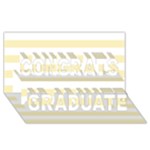 Horizontal Stripes - White and Blond Yellow Congrats Graduate 3D Greeting Card (8x4)