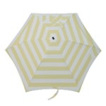 Horizontal Stripes - White and Blond Yellow Mini Umbrella