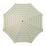 Horizontal Stripes - White and Blond Yellow Golf Umbrella