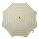 Horizontal Stripes - White and Blond Yellow Hook Handle Umbrella (Medium)