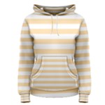 Horizontal Stripes - White and Navajo White Yellow Women s Pullover Hoodie