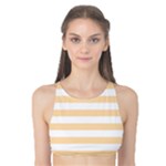 Horizontal Stripes - White and Navajo White Yellow Tank Bikini Top