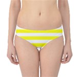 Horizontal Stripes - White and Yellow Hipster Bikini Bottoms