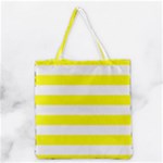 Horizontal Stripes - White and Yellow Grocery Tote Bag