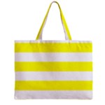 Horizontal Stripes - White and Yellow Zipper Mini Tote Bag