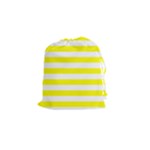 Horizontal Stripes - White and Yellow Drawstring Pouch (S)