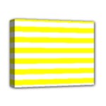 Horizontal Stripes - White and Yellow Deluxe Canvas 14  x 11  (Stretched)