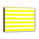 Horizontal Stripes - White and Yellow Deluxe Canvas 16  x 12  (Stretched)