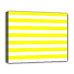 Horizontal Stripes - White and Yellow Deluxe Canvas 20  x 16  (Stretched)