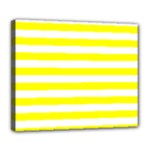 Horizontal Stripes - White and Yellow Deluxe Canvas 24  x 20  (Stretched)