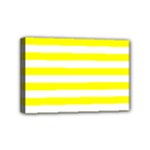 Horizontal Stripes - White and Yellow Mini Canvas 6  x 4  (Stretched)