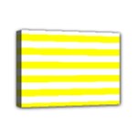 Horizontal Stripes - White and Yellow Mini Canvas 7  x 5  (Stretched)