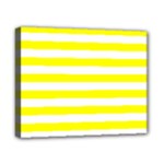 Horizontal Stripes - White and Yellow Canvas 10  x 8  (Stretched)