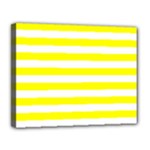 Horizontal Stripes - White and Yellow Canvas 14  x 11  (Stretched)