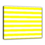 Horizontal Stripes - White and Yellow Canvas 20  x 16  (Stretched)