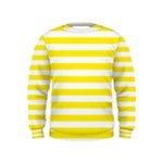 Horizontal Stripes - White and Canary Yellow Kid s Sweatshirt