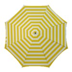 Horizontal Stripes - White and Gold Yellow Golf Umbrella