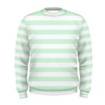 Horizontal Stripes - White and Pastel Green Men s Sweatshirt