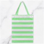 Horizontal Stripes - White and Light Green Classic Tote Bag