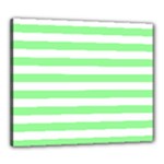 Horizontal Stripes - White and Light Green Canvas 24  x 20  (Stretched)