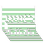 Horizontal Stripes - White and Celadon Green You Did It 3D Greeting Card (7x5)