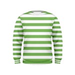 Horizontal Stripes - White and Dollar Bill Green Kid s Sweatshirt