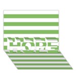 Horizontal Stripes - White and Dollar Bill Green HOPE 3D Greeting Card (7x5)