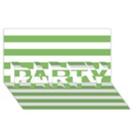 Horizontal Stripes - White and Dollar Bill Green PARTY 3D Greeting Card (8x4)