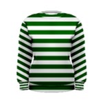 Horizontal Stripes - White and Dark Green Women s Sweatshirt