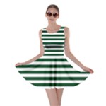 Horizontal Stripes - White and Forest Green Skater Dress