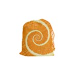 Spiral Citrus Orange Droste Drawstring Pouch (Small)