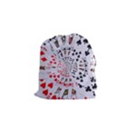 Poker Royal Flush All Suits Droste Spiral Drawstring Pouch (Small)