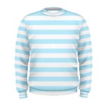 Horizontal Stripes - White and Light Blue Men s Sweatshirt