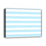 Horizontal Stripes - White and Light Blue Deluxe Canvas 16  x 12  (Stretched)